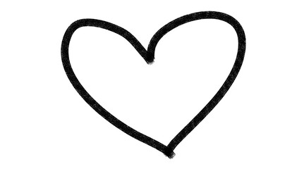 Black hand-drawn heart outline symbol