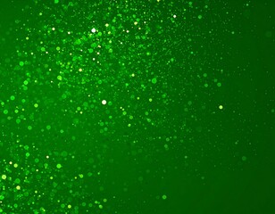 Green background with glittering particles