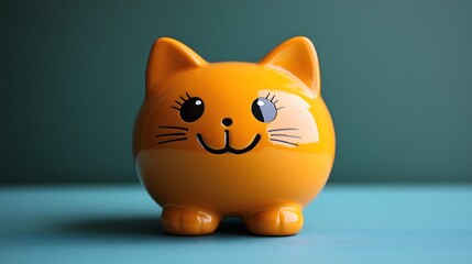 Obraz premium Cheerful toy cat symbolizing financial security and success
