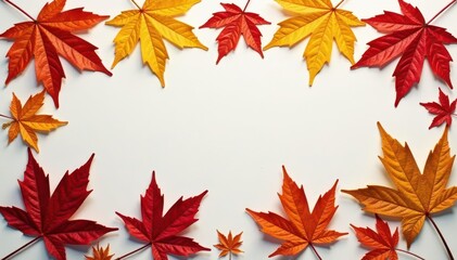 Fototapeta premium Intricate maple leaf arrangement, varied hues, image, scatter, brown