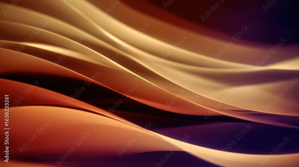 Poster abstract waves of warm colors flowing seamlessly, creating a serene and dynamic visual experience