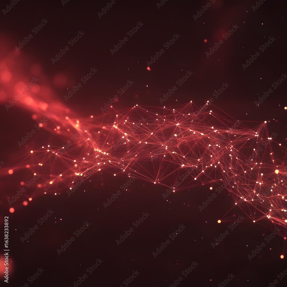 Aufkleber abstract polygonal background from lines dots forming abstract low poly network
