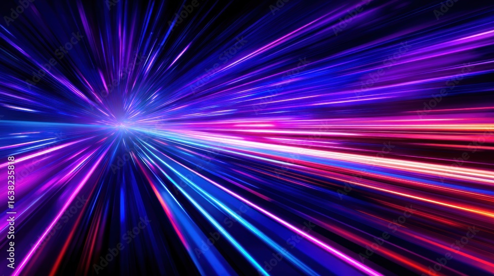 Aufkleber vibrant light streaks create a dynamic visual effect, suggesting speed and energy in a dark backgrou
