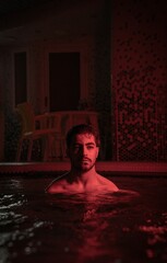 man in swimming pool