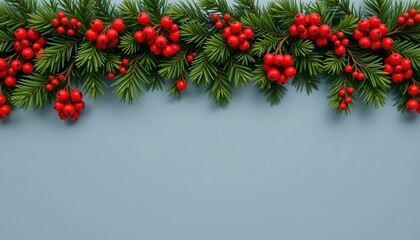 cranberry garland and pine boughs, christmas, no people, no text, no logo
