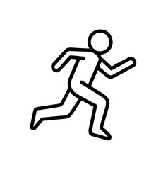 a running man silhouette icon vector on white backround.