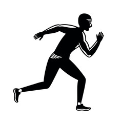  a running man black silhouette vector icon on white backround