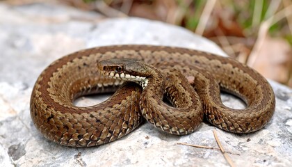 Fototapeta premium Snake on a rock