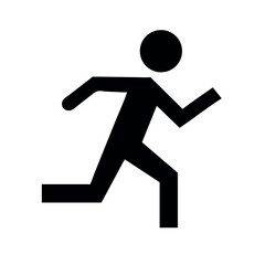 minimalist running man vector on white back round