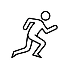 Dynamic Runner Silhouette  vector icon on white back round