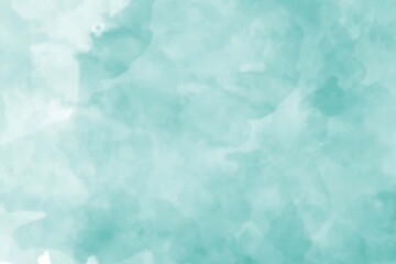 Abstract watercolor background in soft shades of turquoise and white