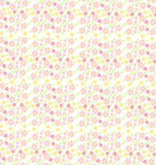 seamless pattern with pink flowers