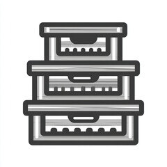 Minimalist flat vector illustration of various package and container i