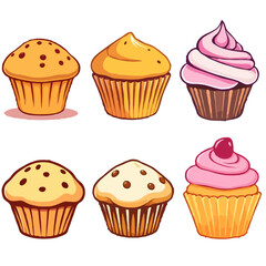 Cupcake Vector Designs - Simple, Contoured Cupcake Vectors