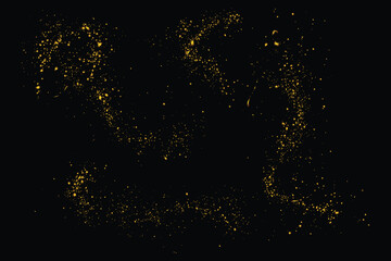 Luxury gold glitter background collection. Isolated set of splatter glowing light effect confetti gold glitter illustration