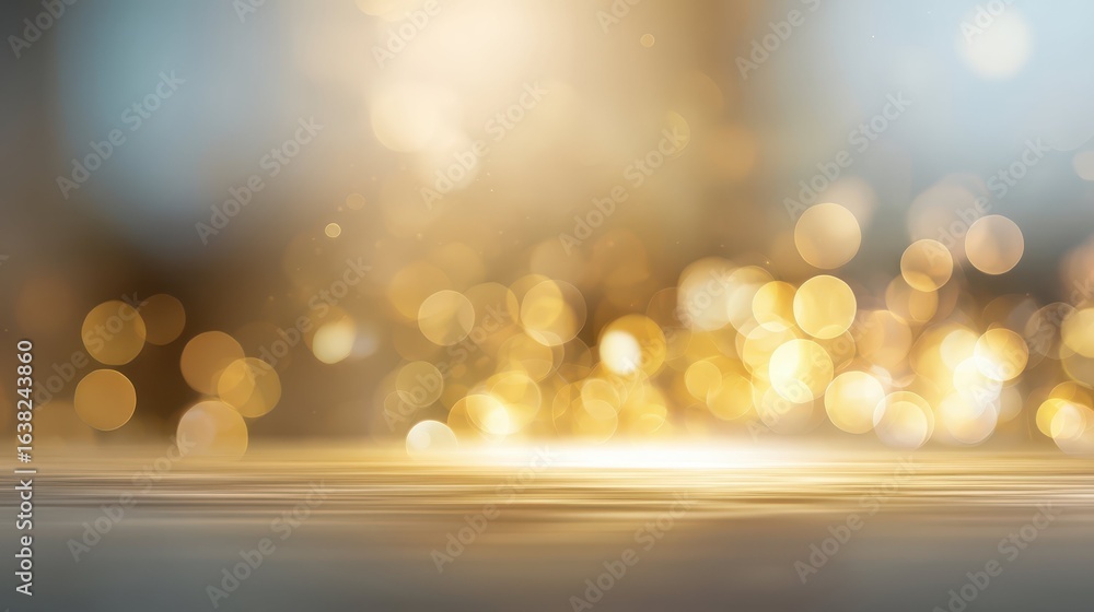 Poster soft golden light blurred background with bokeh for text overlay