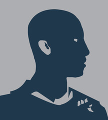 Abstract silhouette of a person, symbolizing identity and profile.