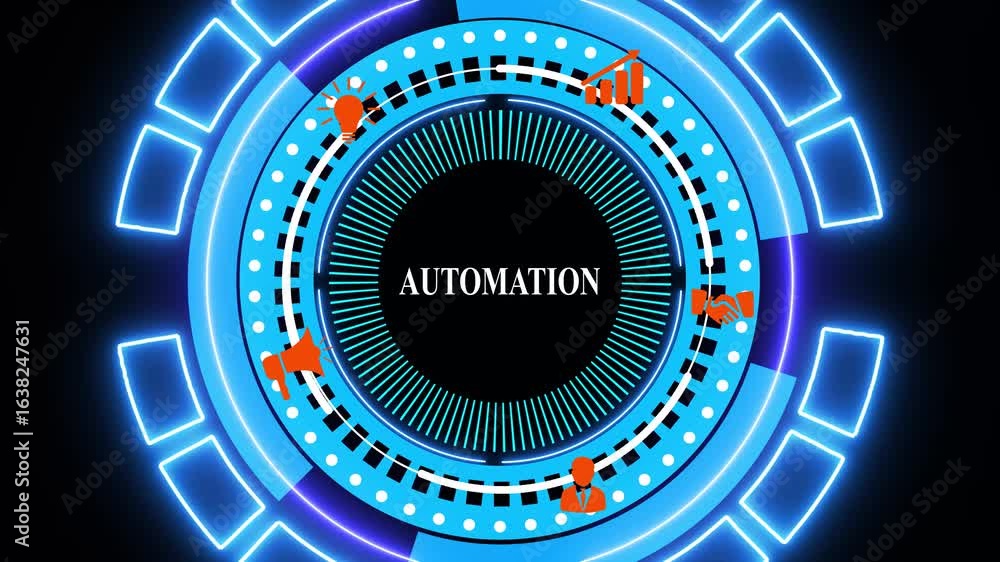 Poster automation software concept as an innovation. business, technology, automation is the use of technol