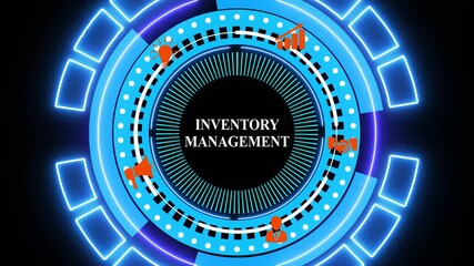 Business, Technology, Internet and network concept. Inventory management is the process of ordering, storing, tracking, and controlling stock to ensure optimal supply while minimizing costs and waste. - Powered by Adobe