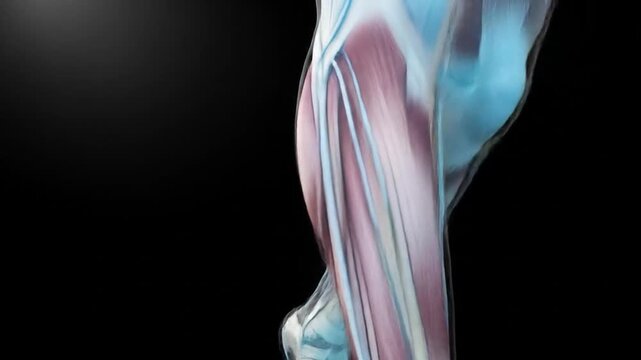 Dynamic Human Leg Anatomy: Detailed 3D Muscles and Bones Illustrating Walking Mechanics