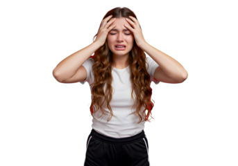 young woman with headache