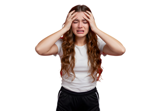 young woman with headache - Powered by Adobe