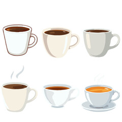 Tea / Coffee Vector Set - Simple, Iconical Mug Designs 