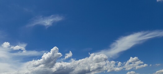 The clouds that are fluffy and stacked at the bottom are cumulus clouds. Clouds that appear thin...