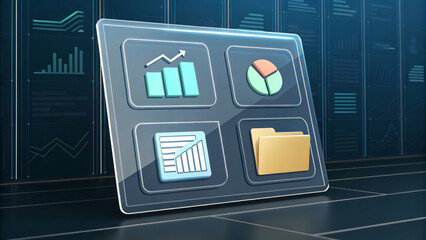 Data analytics dashboard with various charts and graphs