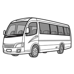 White passenger bus with tinted windows transport vehicle