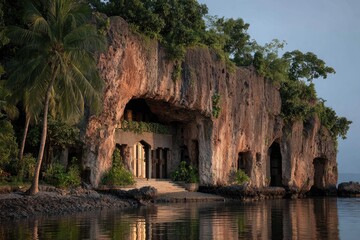 Coastal Caves and Trees