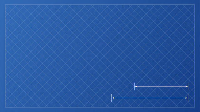 Blueprint vector background with graph grid on blue paper. This blueprint bg is designed for architecture layouts, project drawings, and construction plans.