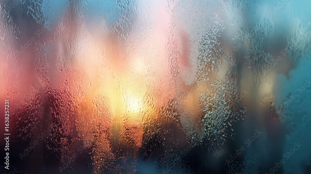 Poster frosted glass with soft sunlight creating a serene background effect