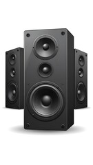 Obraz premium Three black speakers