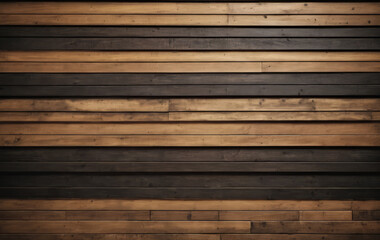 Fototapeta premium Elegant Contrast: A Moody Wall of Dark and Light Horizontal Wood Slats