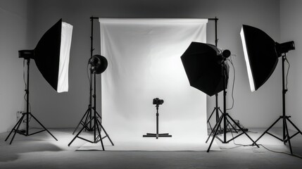 Professional High Key Portrait Photography Studio Setup Background
