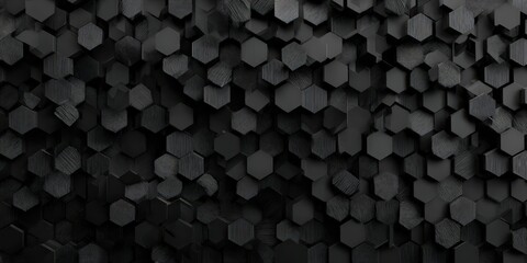 Abstract Black Geometric Hexagon Pattern Background