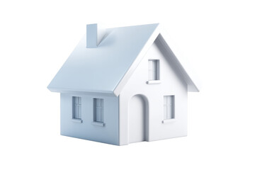 Simple white house with arched doorway and windows isolated on a transparent background home building