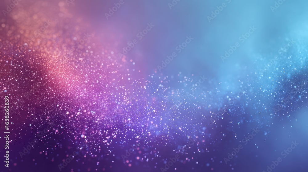 Poster soft floating dust particles with colorful light background
