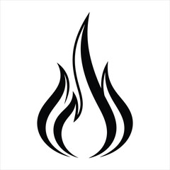 Black stylized flame graphic with white background fire heat 1