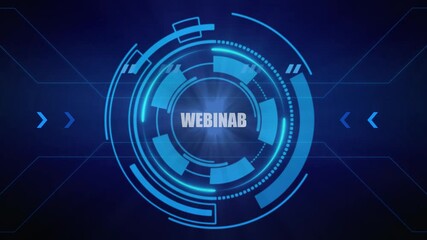 Abstract neon glowing technology of" WEBINAB, for High-Speed Mobile Connectivity, Holographic Display, Financial Data Visualization, Digital Symbol in Futuristic Interface - Powered by Adobe