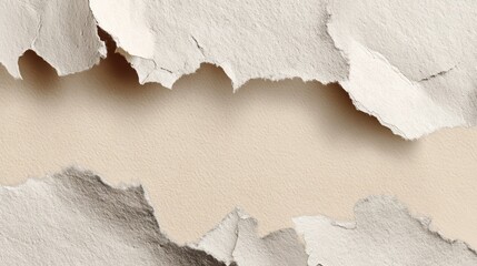 Textured Paper Collage with Torn Edges on Light Background