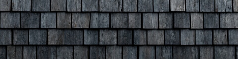 Gray wooden shingle roofing pattern