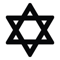 Black star of david symbol with white negative space vector