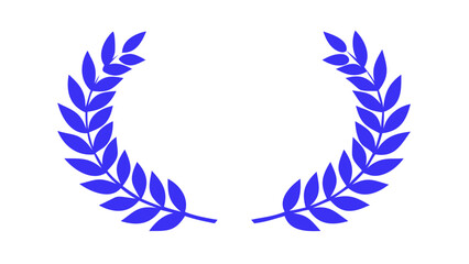 Obraz premium Blue laurel wreath vector graphic design element for victory award and achievement decoration illustration