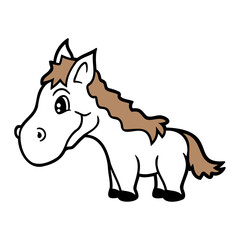 Horse Sweet Pony Foal Long Hair Cute Cartoon Fun