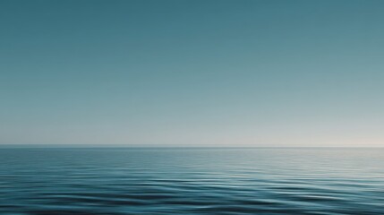 Obraz premium Serene Minimalist Sea Background with Calm Water and Tranquil Sky