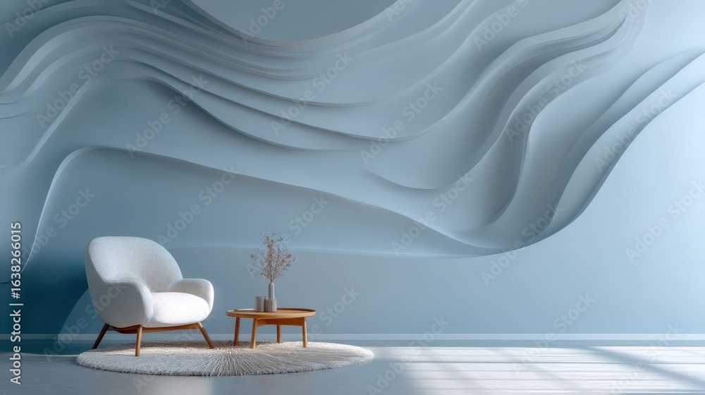 Poster modern abstract wall design with clean lines and dimensional depth