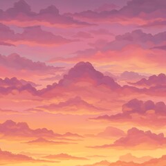 Obraz premium Sunset Cloudscape Pastel Hues of Evening Sky