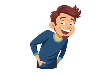 Joyful man: An illustration of a happy man with a big smile and friendly eyes. capturing pure happiness and positivity.